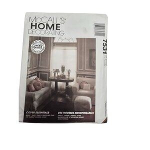 McCalls Home Decorating Pattern 7531 Covers For Loveseat Chair Ottoman & Pillows